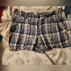 St. John's Bay blue plaid women's shorts